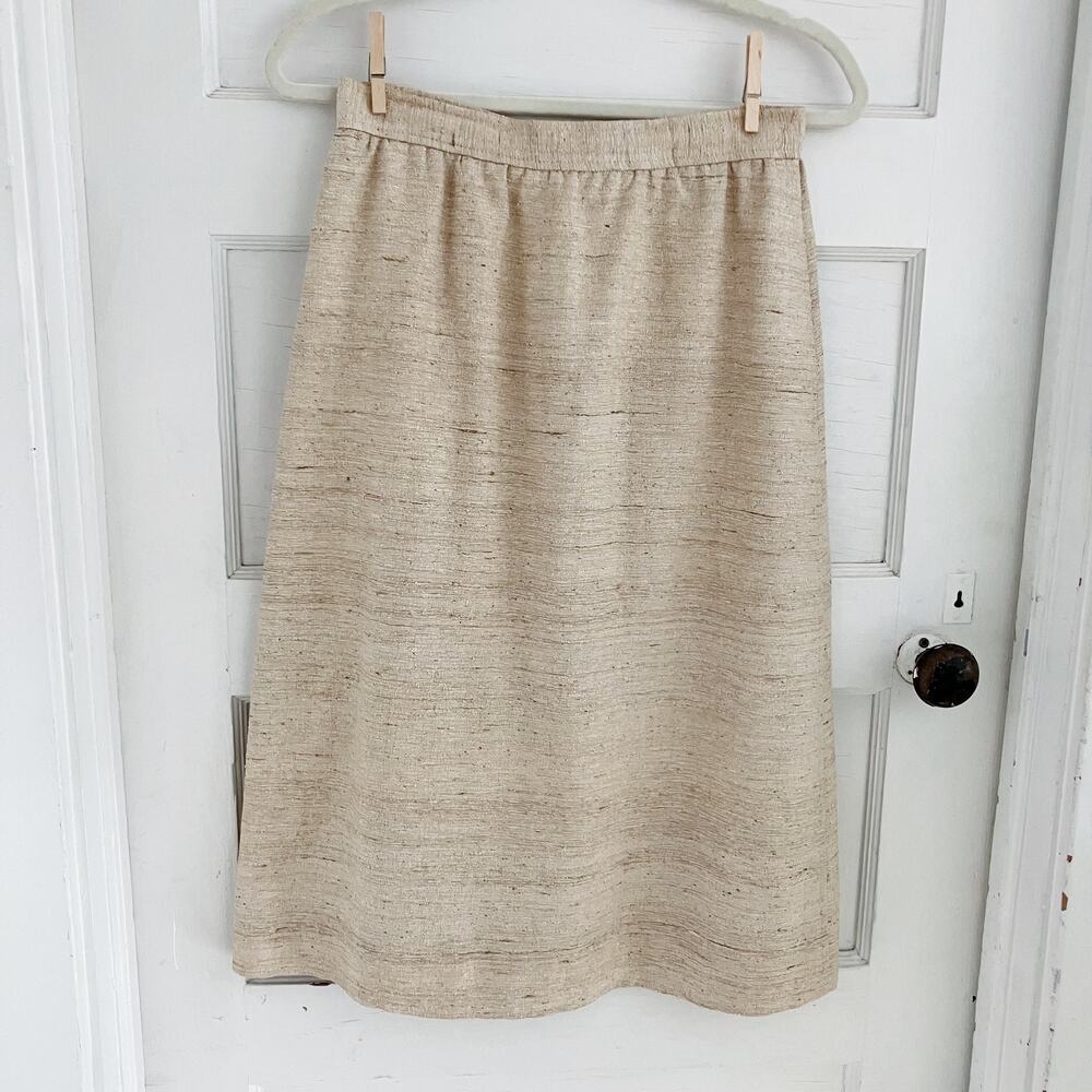 Vintage Devon Hall Cream Neutral Skirt Blazer Suit Set - Picture 13 of 16